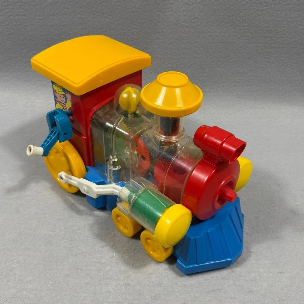 Vintage 1982 Playmate Playworld See Through Crank Toy Train 7890 Hong Kong
